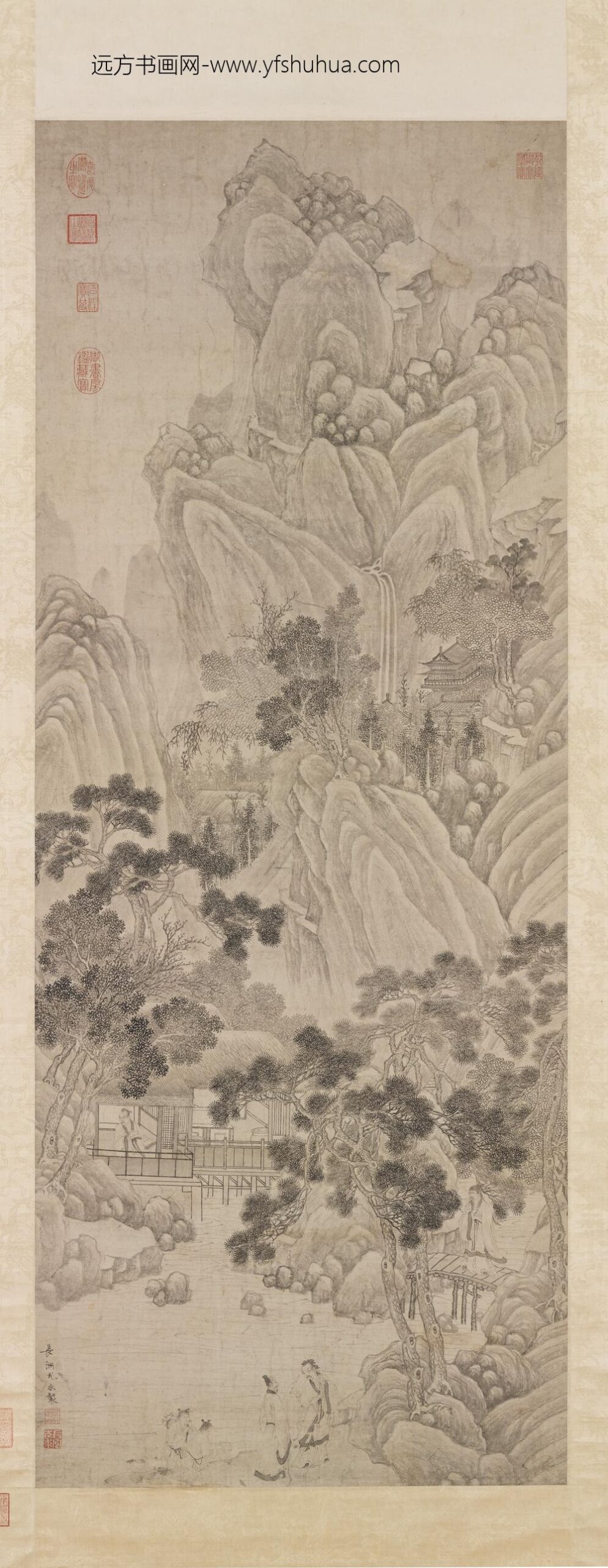 明尤求山水人物轴