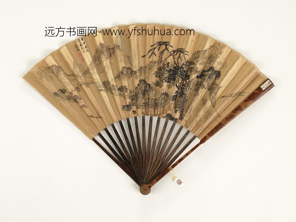 明张复画山水成扇-