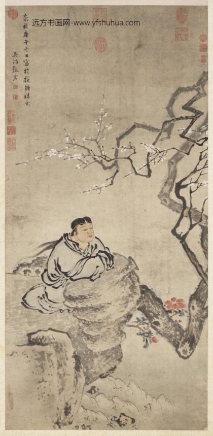 明张宏应真观梅图轴.jpg