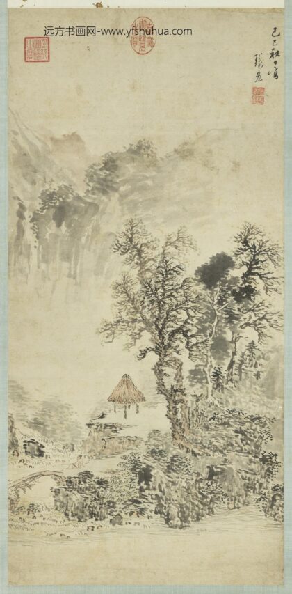 明张宏画山水轴.jpg