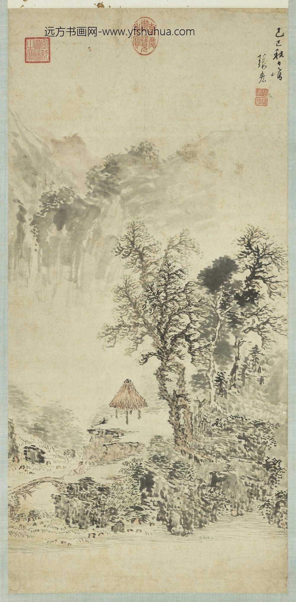 明张宏画山水轴