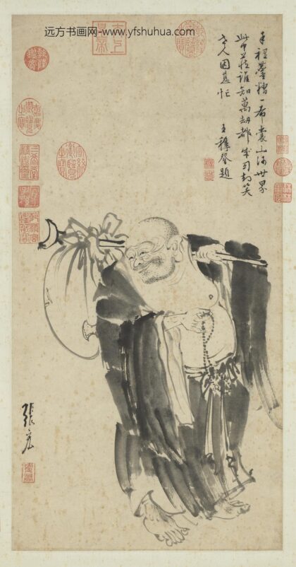 明张宏画布袋罗汉轴.jpg