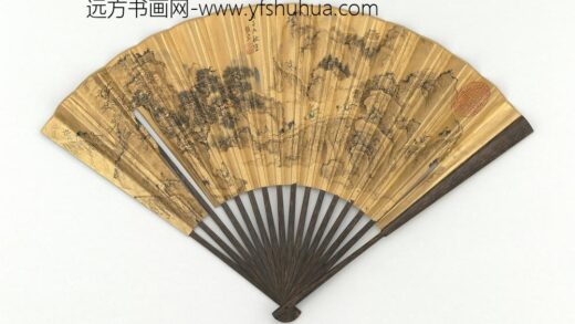 明张宏画深山行旅成扇 1.jpg