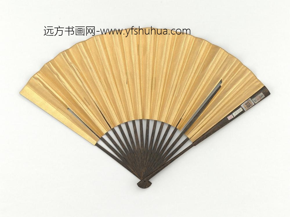 明张宏画深山行旅成扇