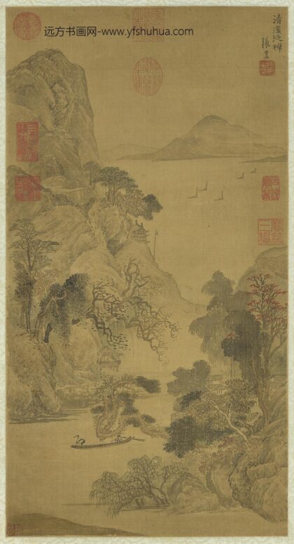 明张宏画清溪泛棹轴.jpg