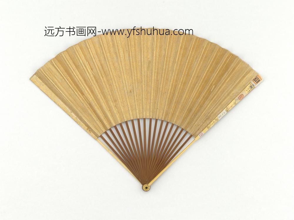明张宏画秋林成扇