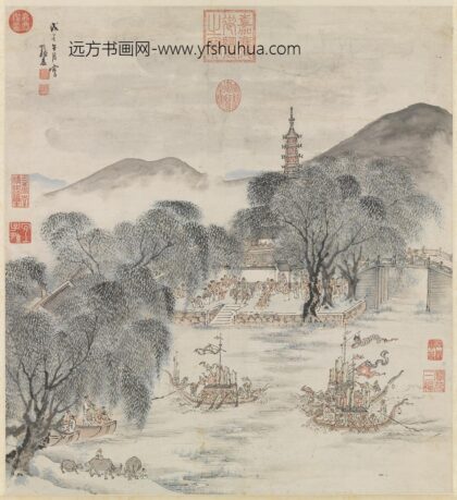 明张宏竞渡图轴.jpg