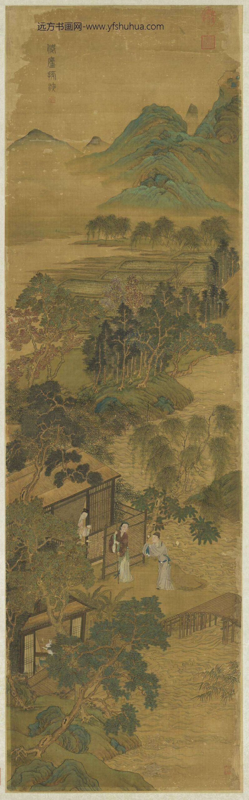 明张翀画仙庐授液轴