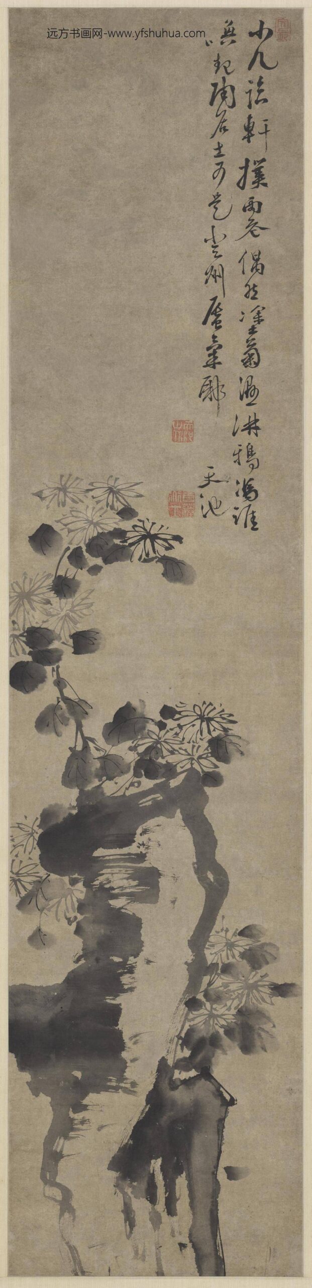明徐渭菊石轴