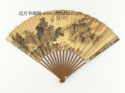 明袁尚统画仿梅道人成扇 1.jpg