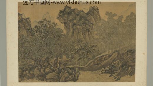 明谢时臣画山水册倚树望江.jpg