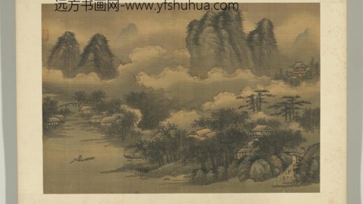 明谢时臣画山水册夕霭归渔.jpg