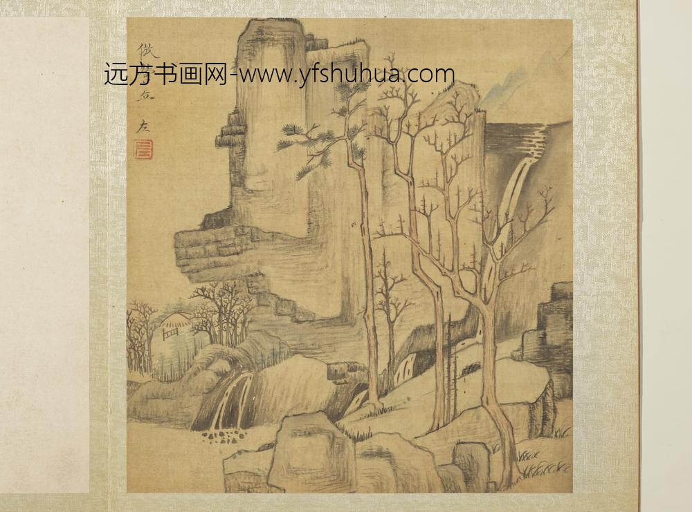 明赵左山水册仿李成山水