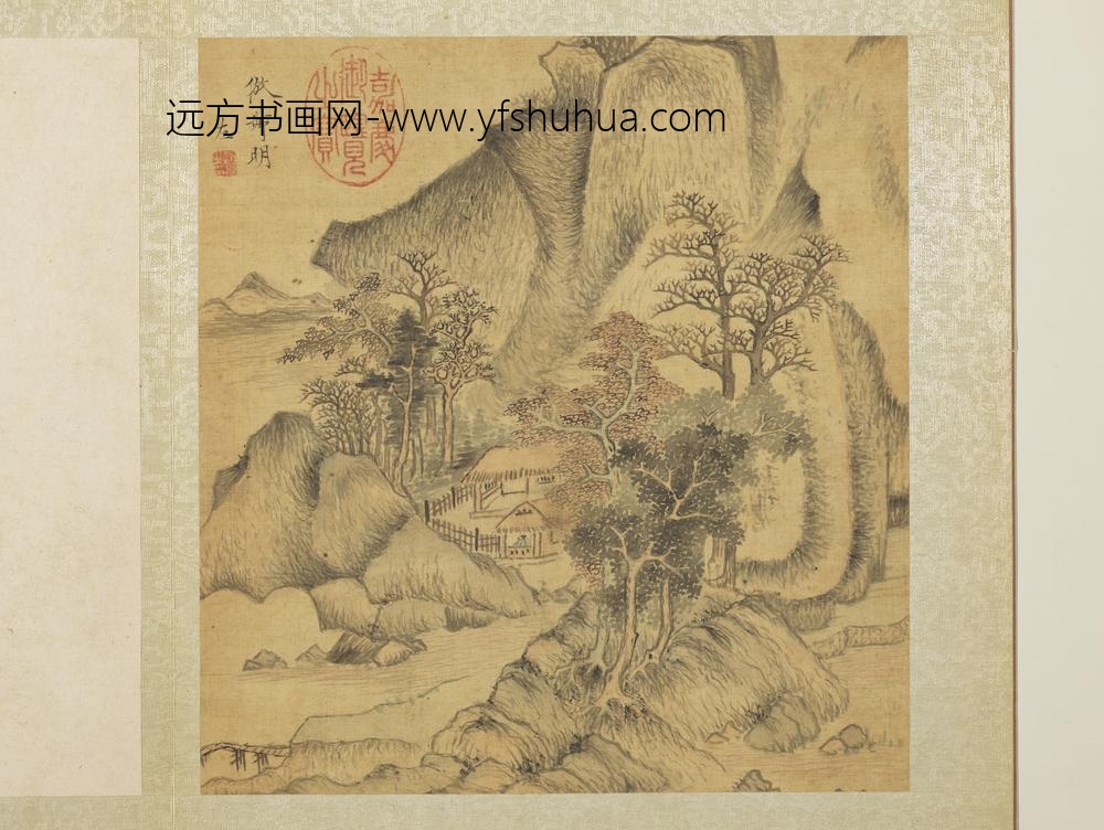 明赵左山水册仿王蒙山水