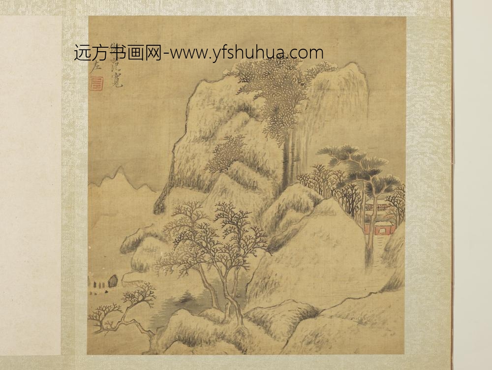 明赵左山水册仿范宽山水