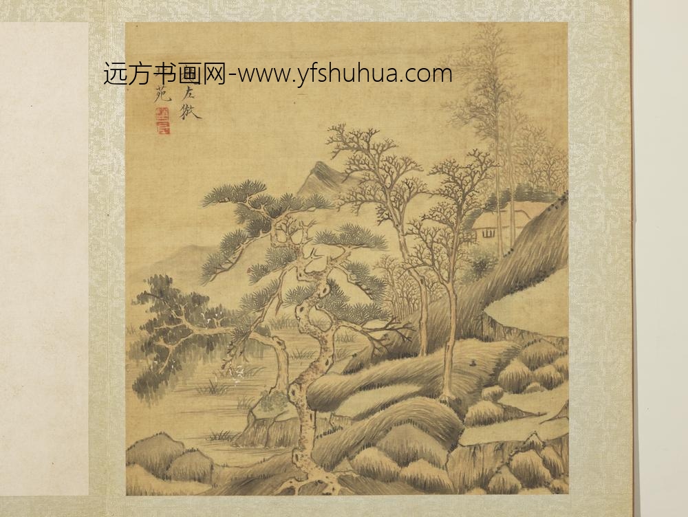 明赵左山水册仿董源山水