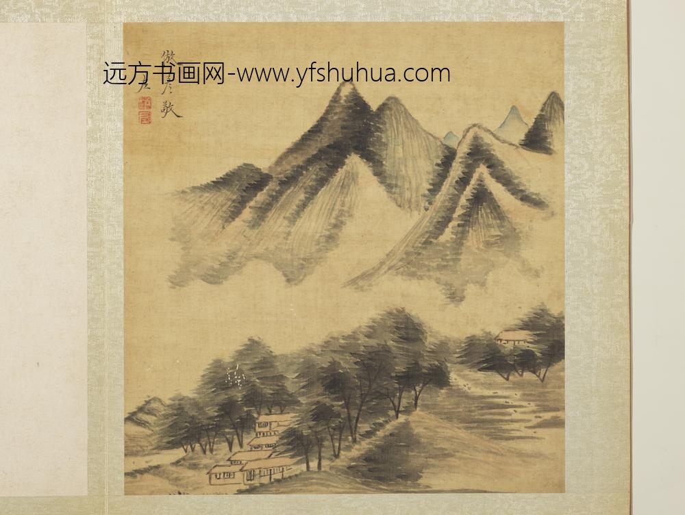 明赵左山水册仿高克恭山水