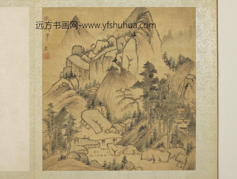明赵左山水册仿黄公望山水