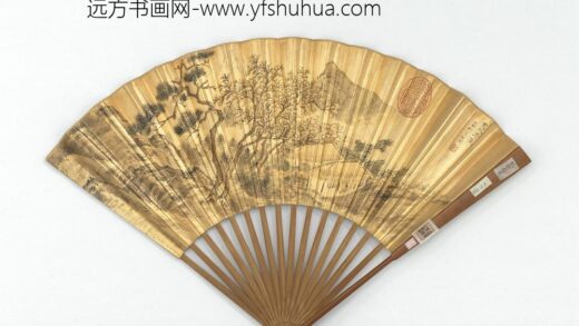 明赵左画寒林潇洒董其昌书五言律诗成扇 1.jpg