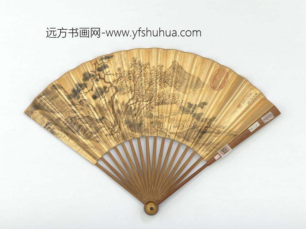 明赵左画寒林潇洒董其昌书五言律诗成扇