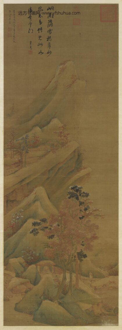 明赵左秋山红树图轴.jpg
