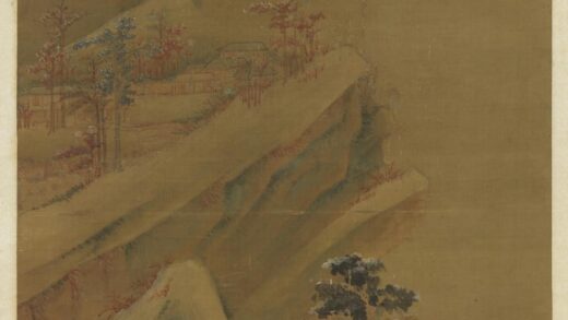 明赵左秋山红树图轴.jpg