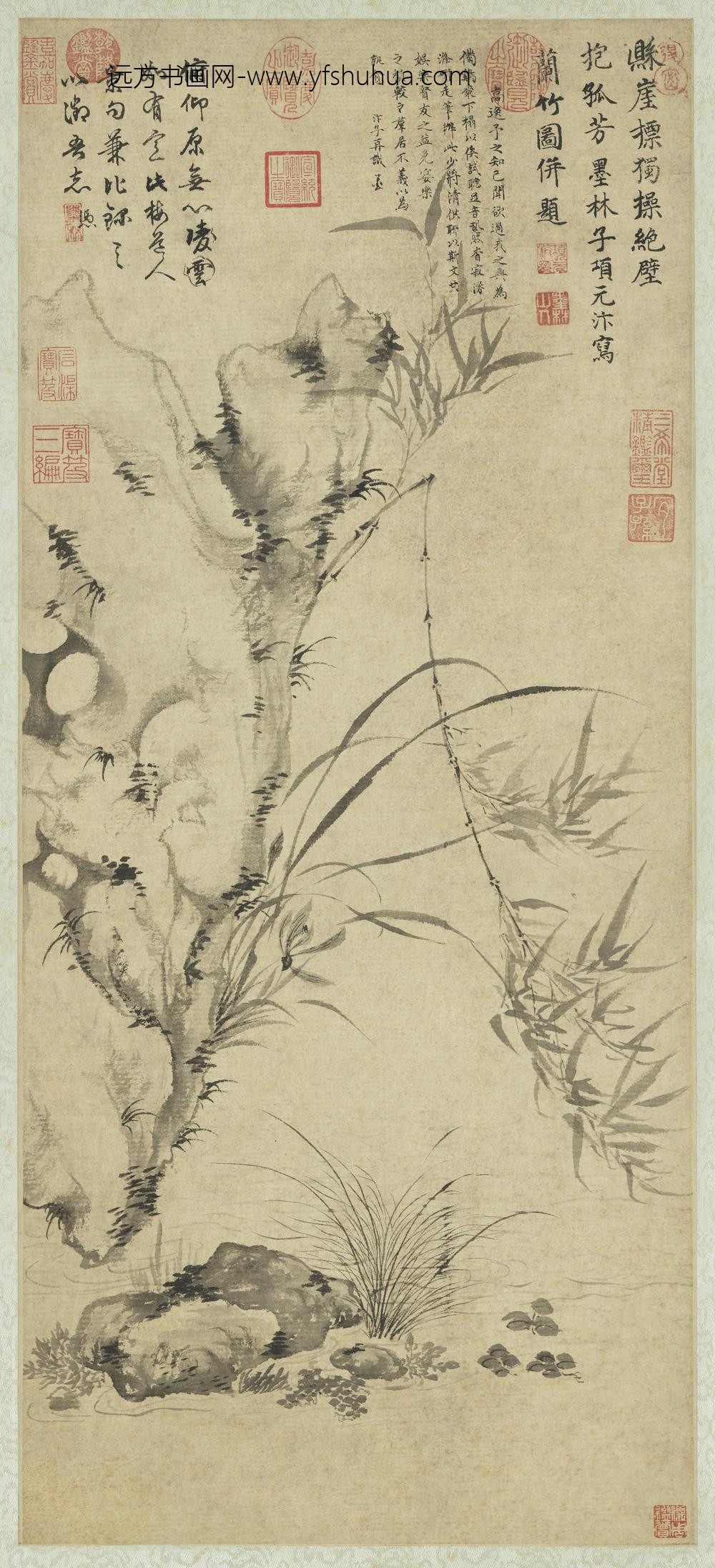 明项元汴兰竹图轴