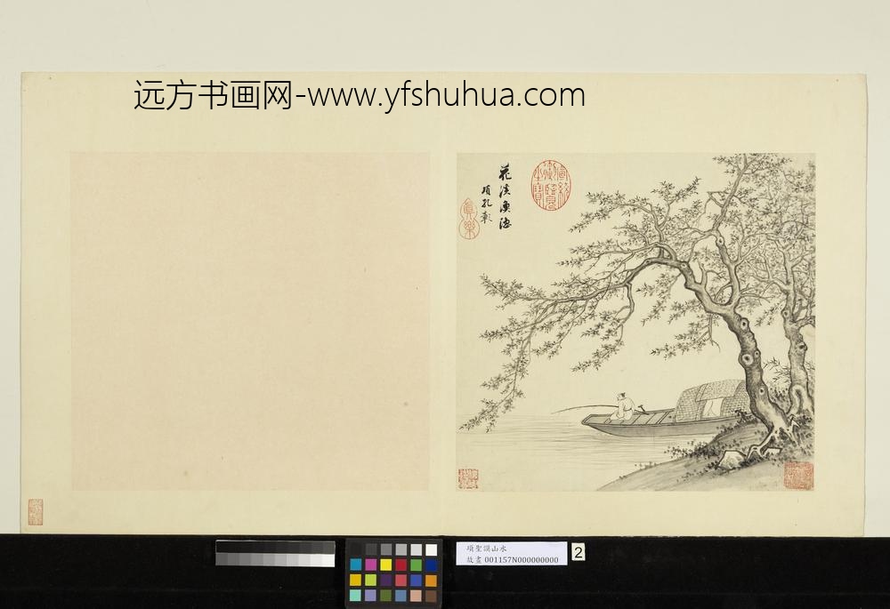 明项圣谟山水册桃花钓船