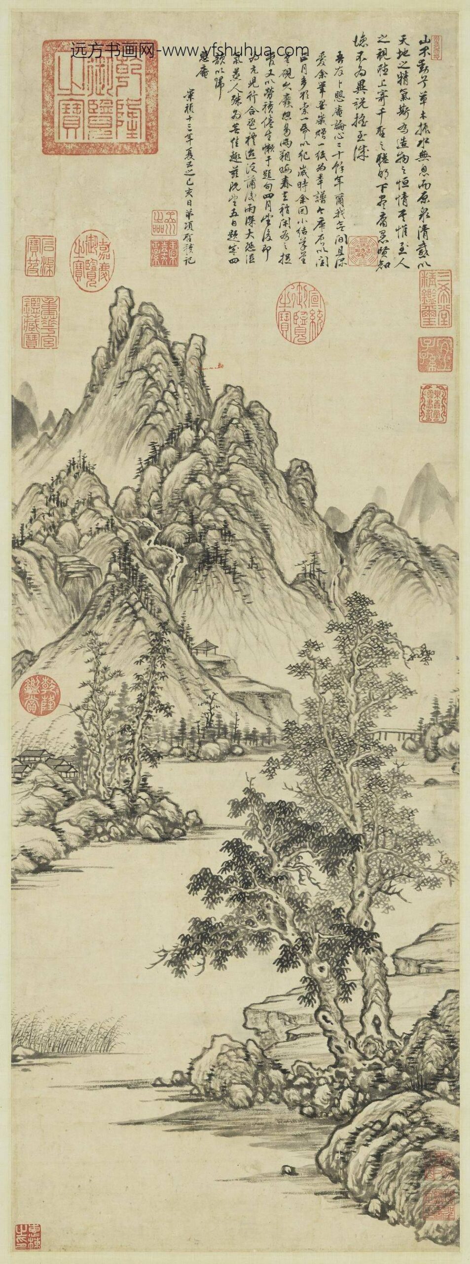 明项圣谟山水轴