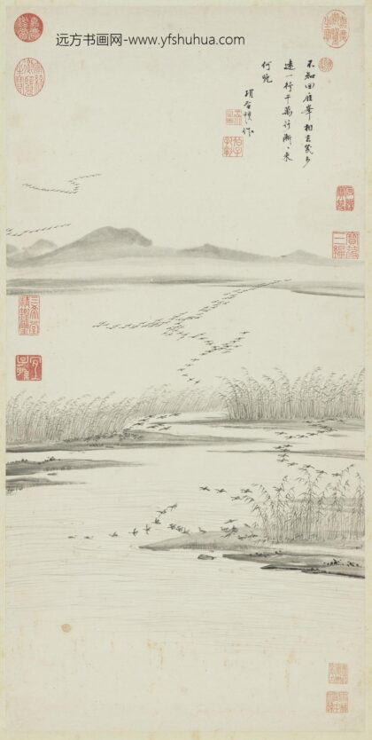 明项圣谟画芦雁轴.jpg