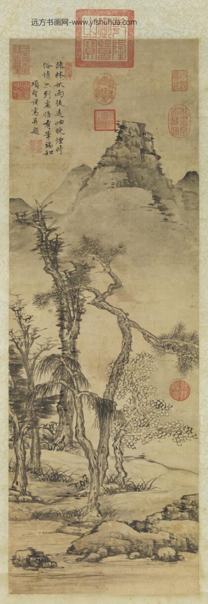 明项圣谟踈林秋雨轴.jpg