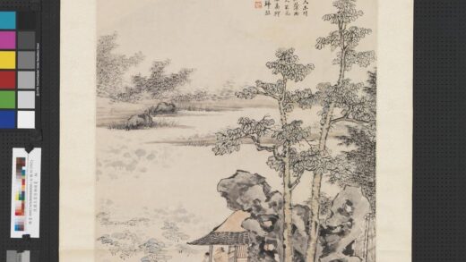 民国王震汪琨杨逸合作荷亭消夏轴.jpg