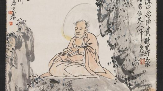 民国王震画无量寿佛宋育德楷书轴.jpg