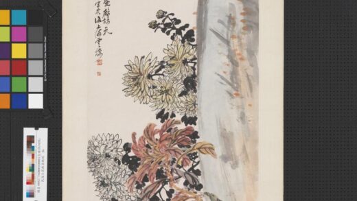 民国王震秋菊鹦鹉轴.jpg