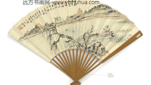 民国郑文焯归渔并书寒山寺壁诗成扇 1.jpg