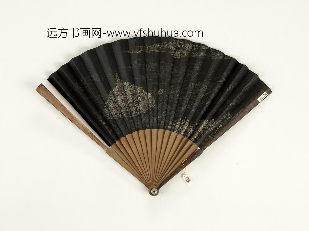 清于敏中书乾隆御制试中冷泉方琮画山水成扇