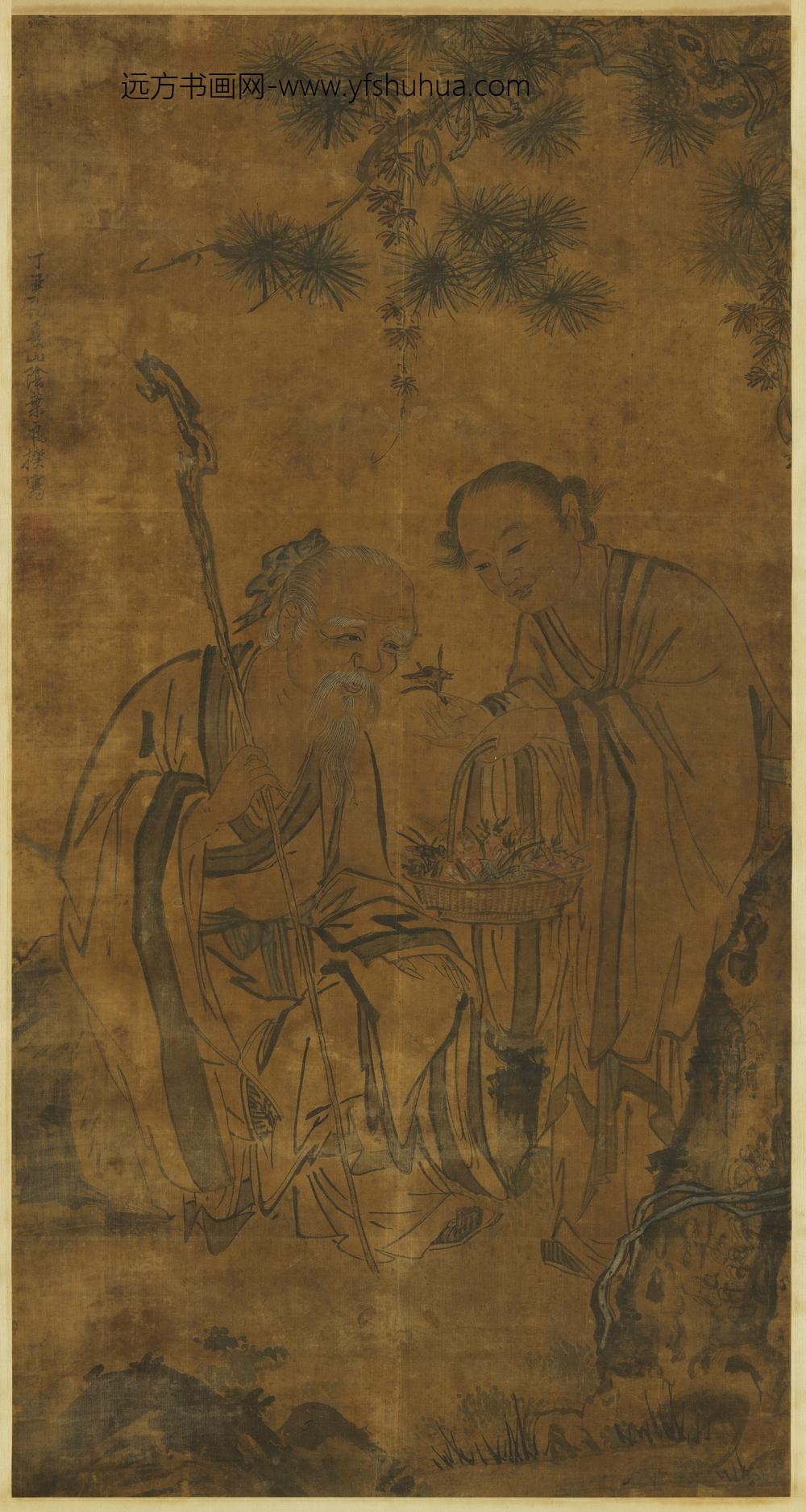 清叶良揆采芝图轴