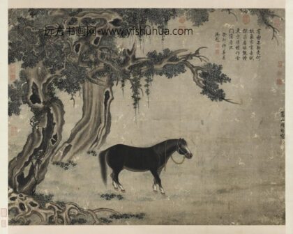 清周璕画马轴.jpg