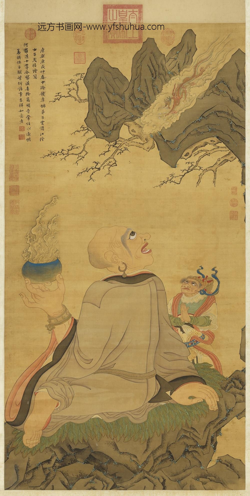 清周禧画罗汉（壬）轴