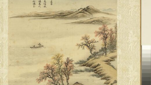 清周鲲仿古山水（一）册仿许道宁澄湖泛月.jpg