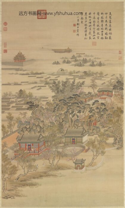 清周鲲绘夹钟嘉候轴.jpg