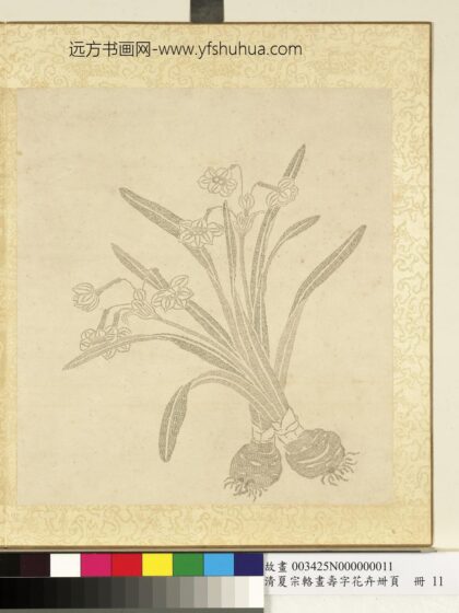清夏宗辂画寿字花卉册页册水仙.jpg