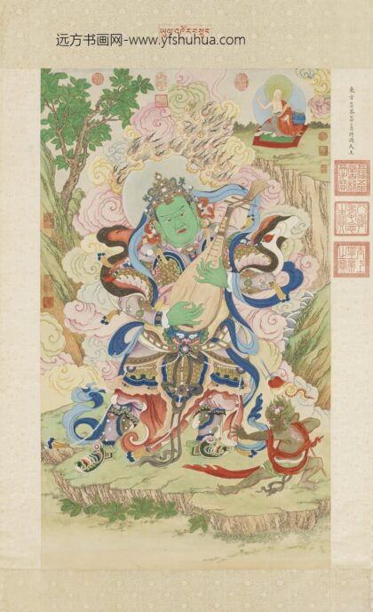 清姚文瀚画东方持国天王像轴.jpg