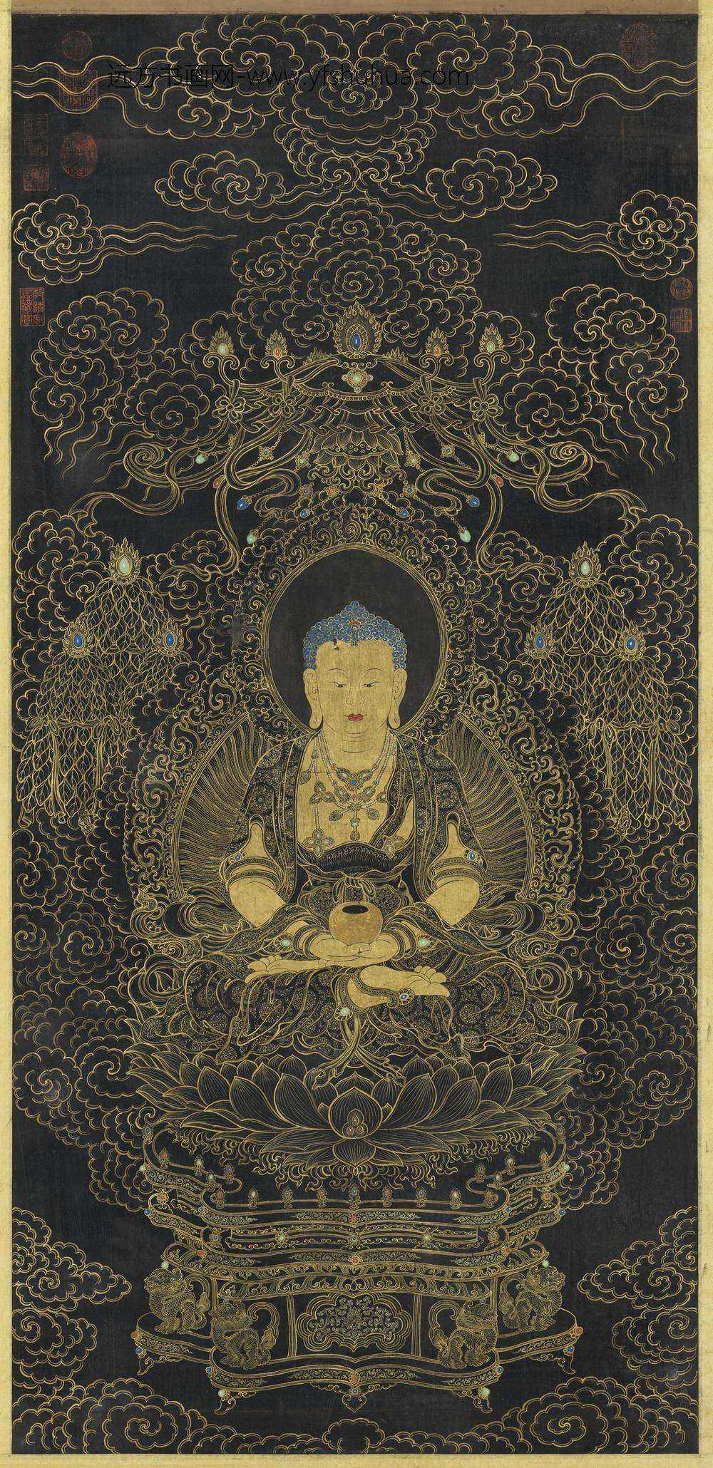 清姚文瀚画无量寿佛轴