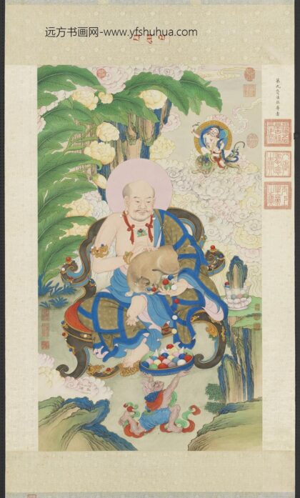 清姚文瀚画第九拔嘎沽拉尊者轴.jpg