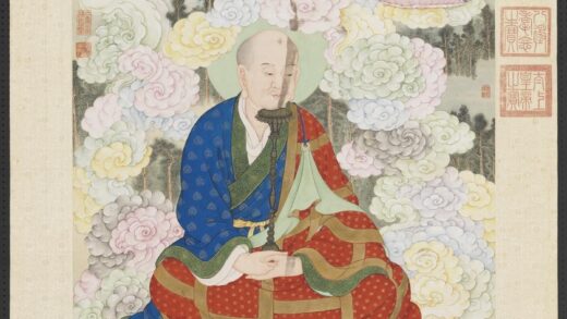 清姚文瀚画第十一租查巴纳答嘎尊者轴.jpg