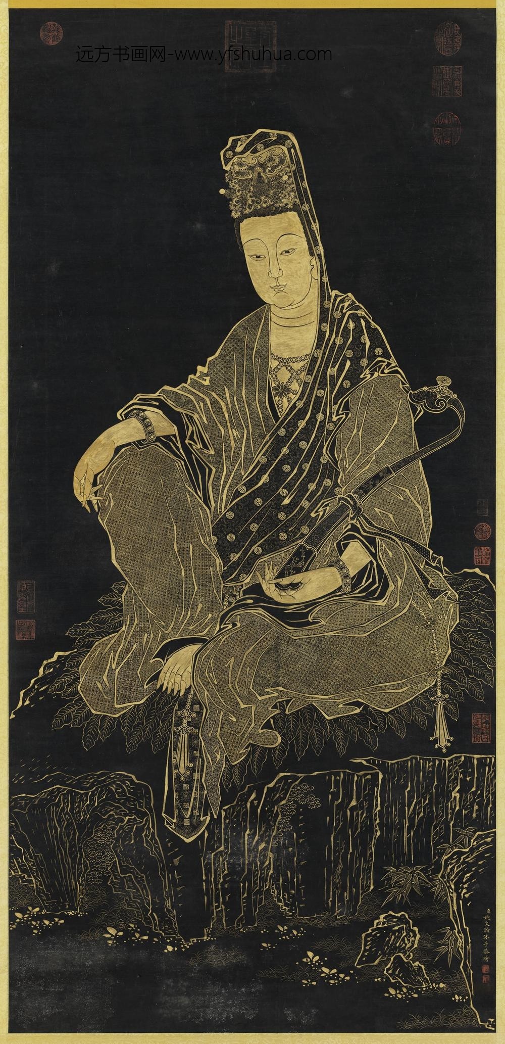 清姚文瀚画观音像轴
