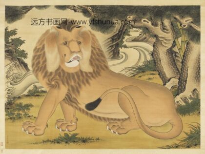 清张为邦画狻猊轴.jpg
