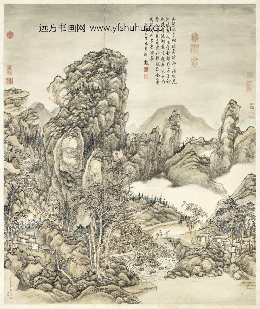 清张宗苍摹郭熙笔意轴