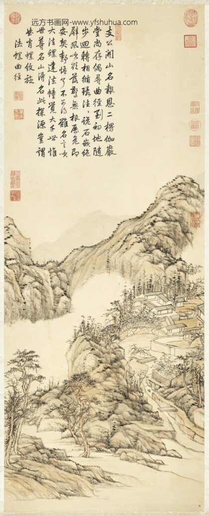 清张宗苍法螺曲径轴.jpg